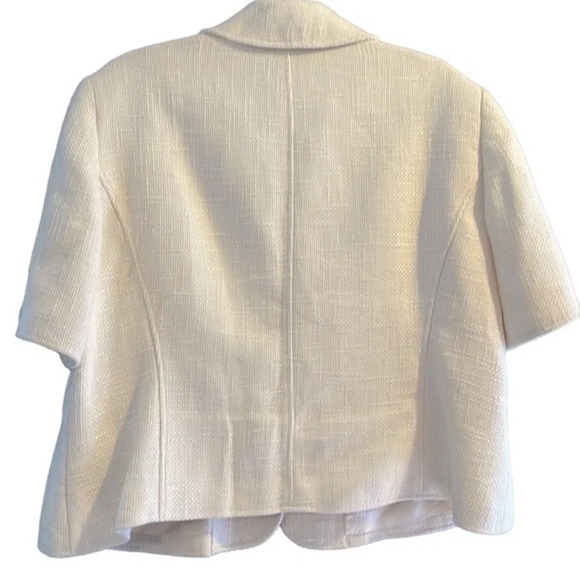 New Off White Ellen Tracy‎ Short Sleeve Jacket Size 18 - Picture 2 of 9
